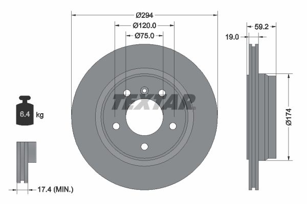 TEXTAR Тормозной диск 92097300