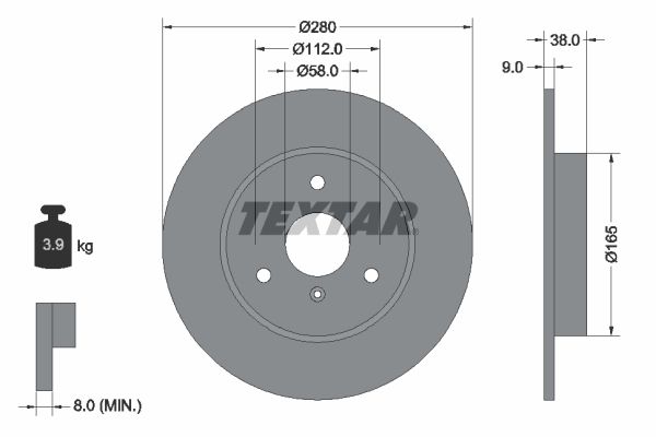 TEXTAR Bremžu diski 92097603