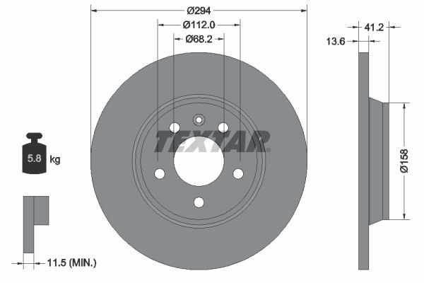 TEXTAR Тормозной диск 92098103