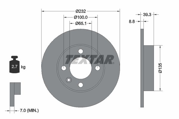 TEXTAR Bremžu diski 92098203