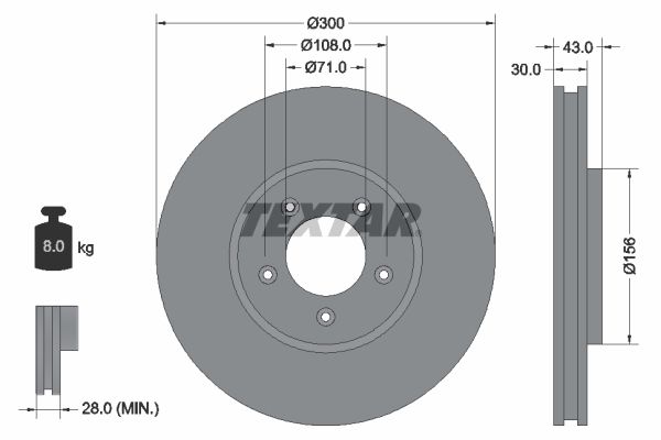 TEXTAR Bremžu diski 92099003