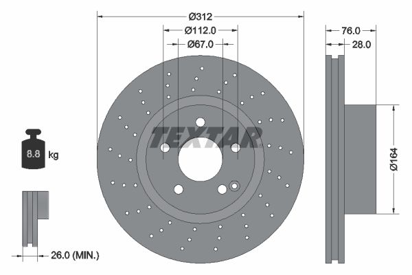 TEXTAR Bremžu diski 92099303