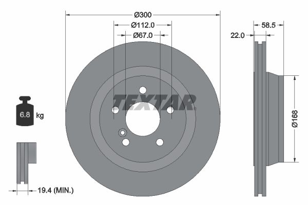 TEXTAR Тормозной диск 92099503
