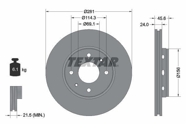 TEXTAR Bremžu diski 92100403