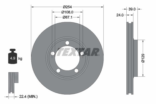 TEXTAR Тормозной диск 92102500
