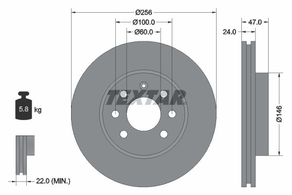 TEXTAR Тормозной диск 92102600