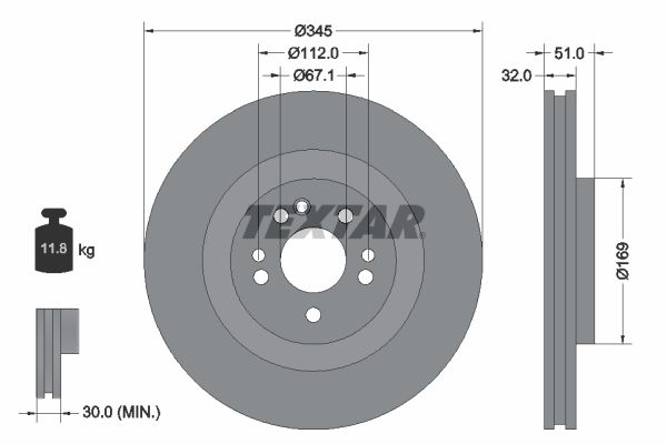 TEXTAR Bremžu diski 92103203