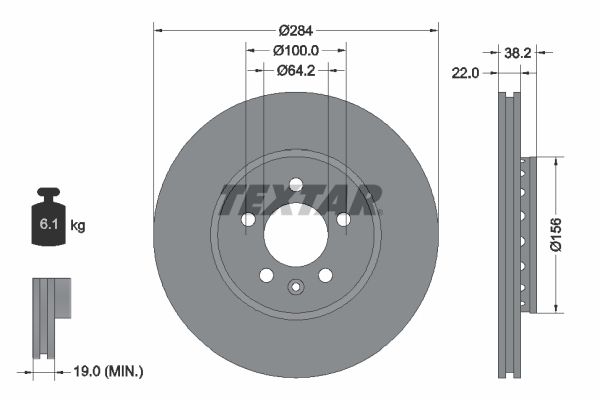 TEXTAR Bremžu diski 92103400