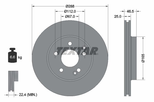 TEXTAR Тормозной диск 92105903