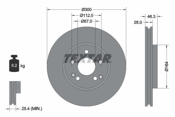 TEXTAR Bremžu diski 92106003