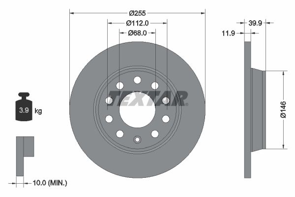 TEXTAR Тормозной диск 92106300