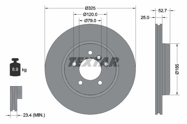 TEXTAR Тормозной диск 92106903