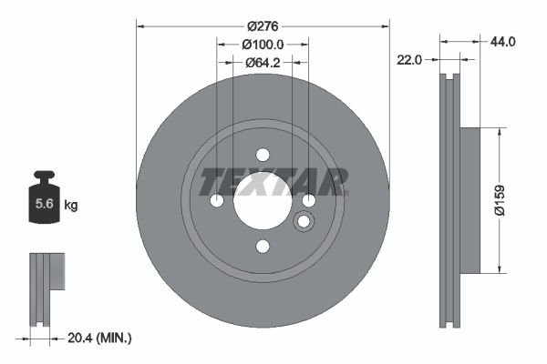 TEXTAR Тормозной диск 92107503