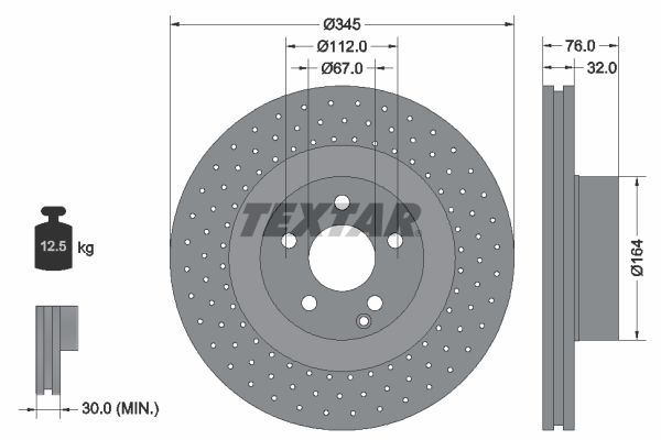 TEXTAR Bremžu diski 92108800