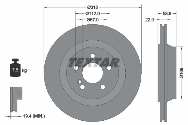 TEXTAR Bremžu diski 92109000