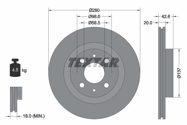 TEXTAR Bremžu diski 92112100