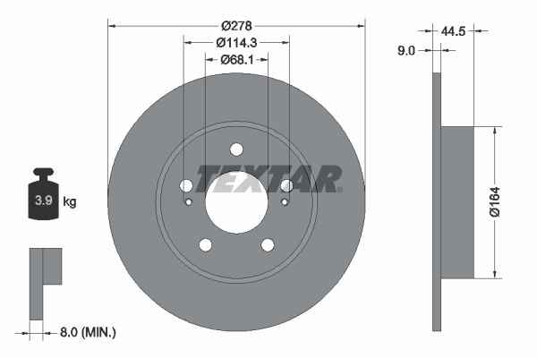 TEXTAR Тормозной диск 92113103