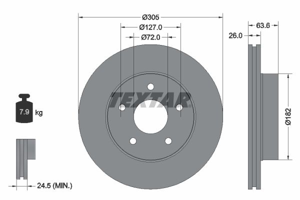TEXTAR Bremžu diski 92113600