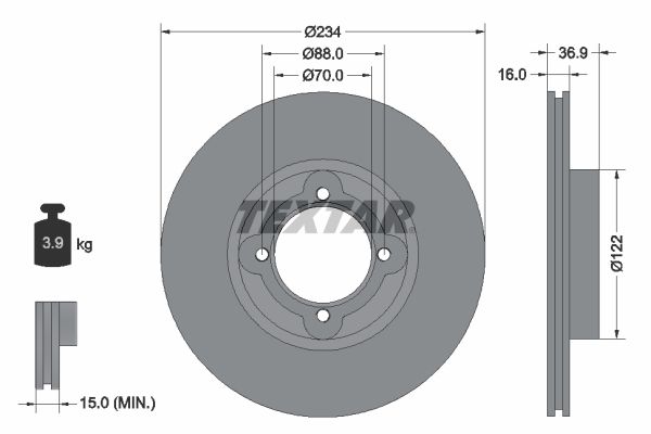 TEXTAR Bremžu diski 92114000