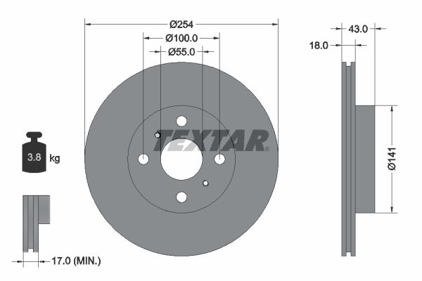 TEXTAR Тормозной диск 92114600