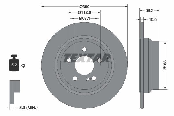 TEXTAR Тормозной диск 92115403