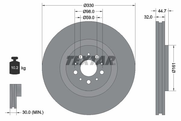 TEXTAR Тормозной диск 92119600