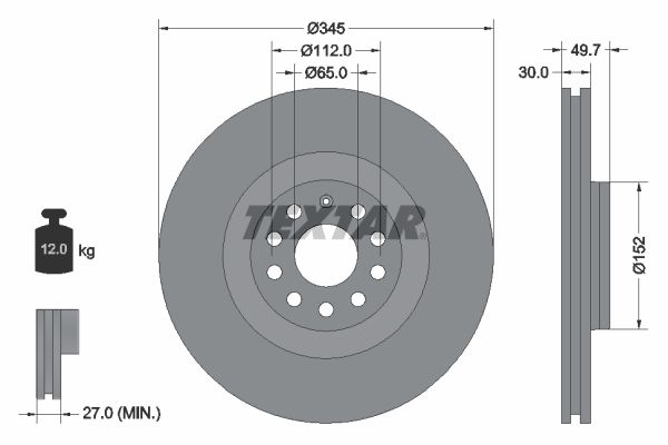 TEXTAR Тормозной диск 92120603
