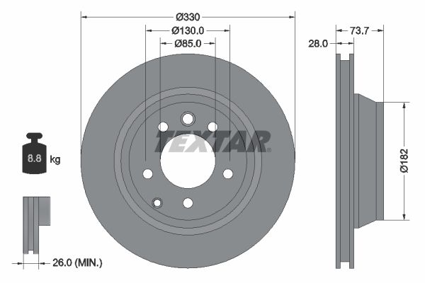 TEXTAR Тормозной диск 92122003