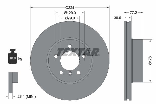 TEXTAR Тормозной диск 92122603