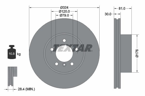 TEXTAR Тормозной диск 92122800