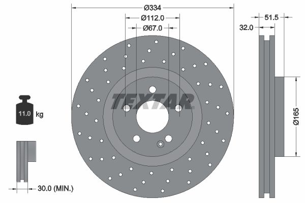 TEXTAR Bremžu diski 92123800