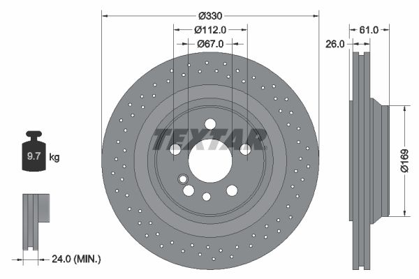TEXTAR Тормозной диск 92124300