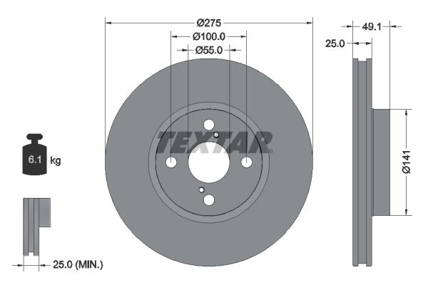 TEXTAR Bremžu diski 92126000