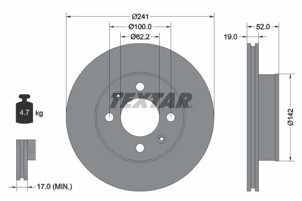 TEXTAR Тормозной диск 92128500
