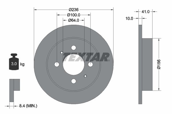 TEXTAR Тормозной диск 92128600
