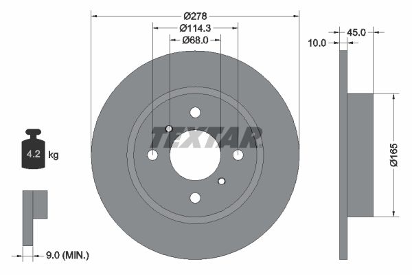 TEXTAR Тормозной диск 92128700
