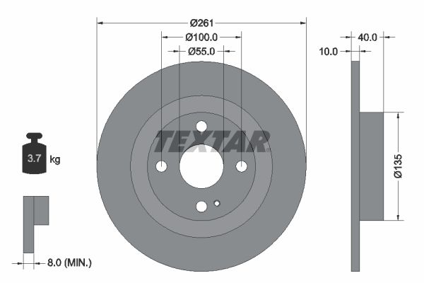 TEXTAR Bremžu diski 92130200