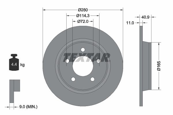 TEXTAR Тормозной диск 92130600