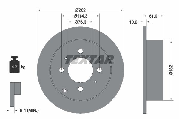 TEXTAR Тормозной диск 92130900