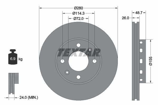 TEXTAR Тормозной диск 92131700