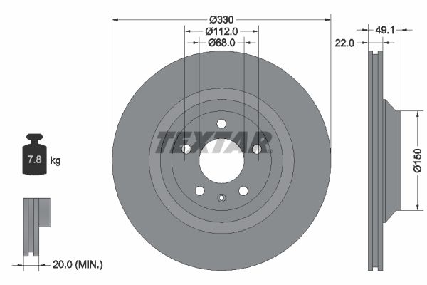 TEXTAR Bremžu diski 92132603