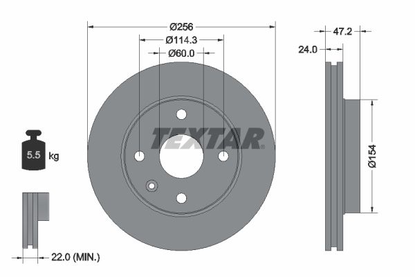 TEXTAR Тормозной диск 92133500