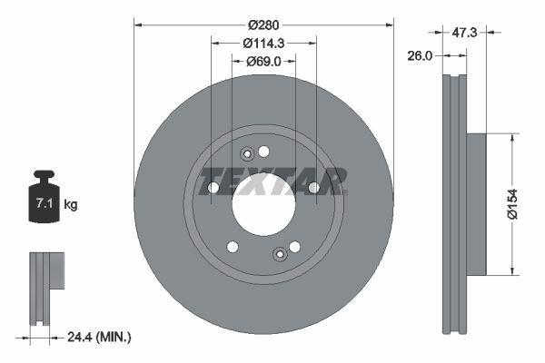 TEXTAR Тормозной диск 92133903