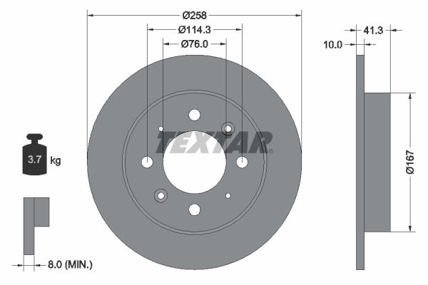 TEXTAR Тормозной диск 92134300