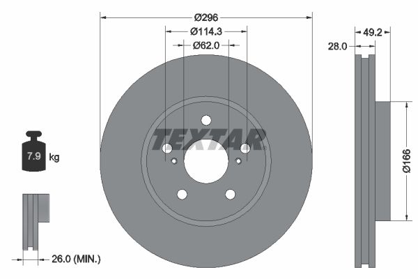 TEXTAR Bremžu diski 92135800