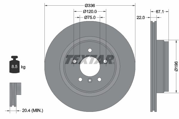 TEXTAR Тормозной диск 92137900