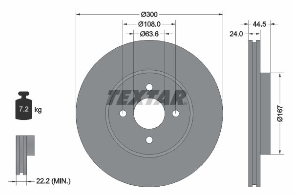TEXTAR Bremžu diski 92139903