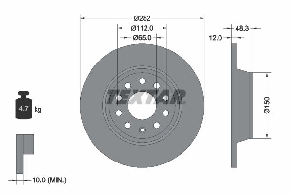 TEXTAR Тормозной диск 92140803