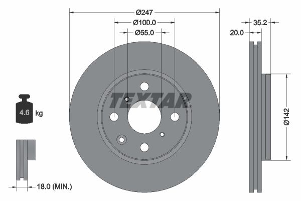 TEXTAR Bremžu diski 92141903