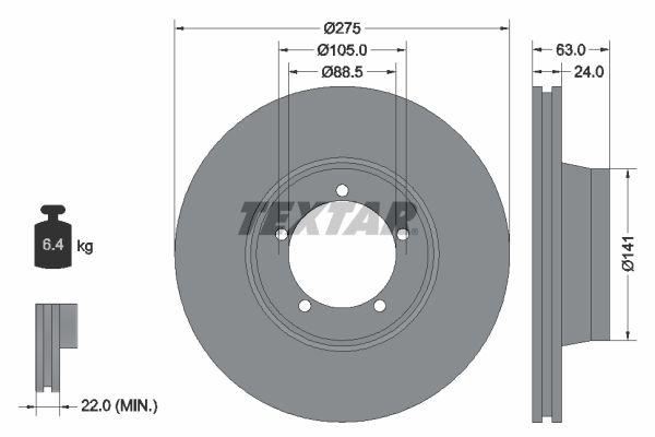 TEXTAR Bremžu diski 92143500